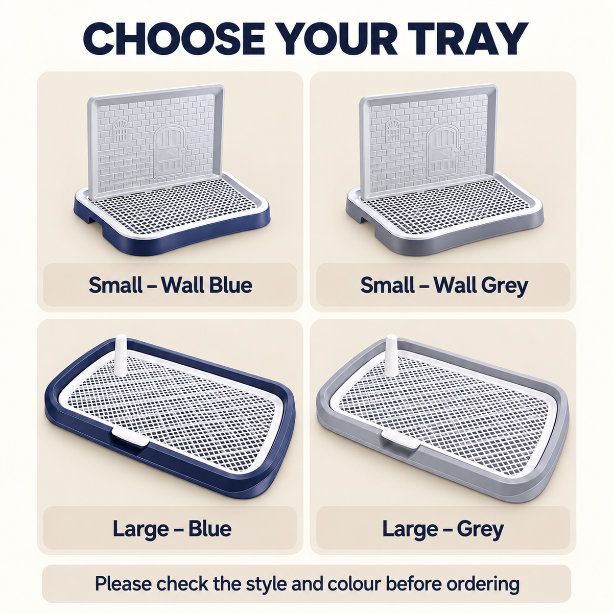 Dog Pee Tray with Grid – Back Wall or Flat Design