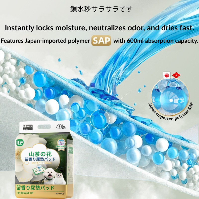 Camellia Scent Dog Pee Pad – Regular | Fast Absorbent & Odor Control