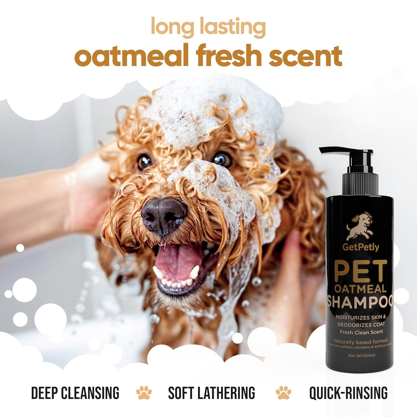 GetPetly Oatmeal Dog Shampoo 500ml