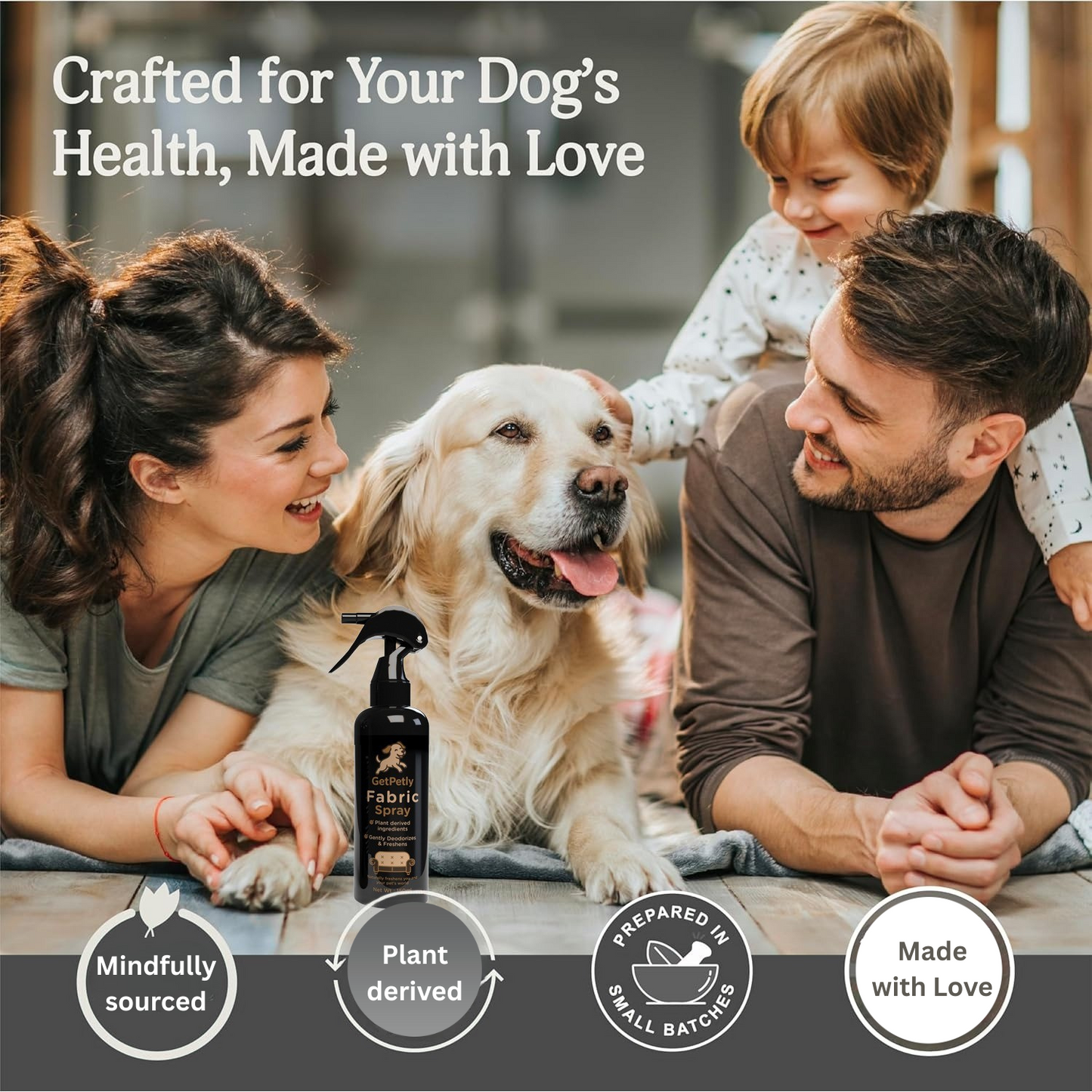 GetPetly Pet Fabric Spray 150ml – Baby Powder Freshness