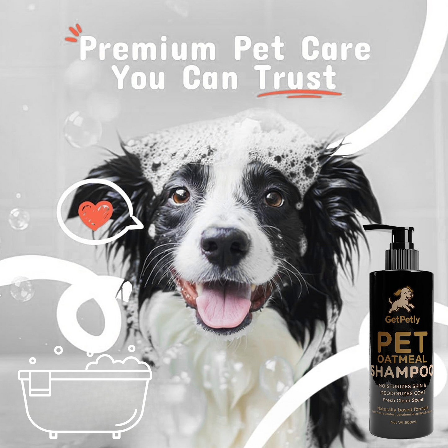 GetPetly Oatmeal Dog Shampoo 500ml