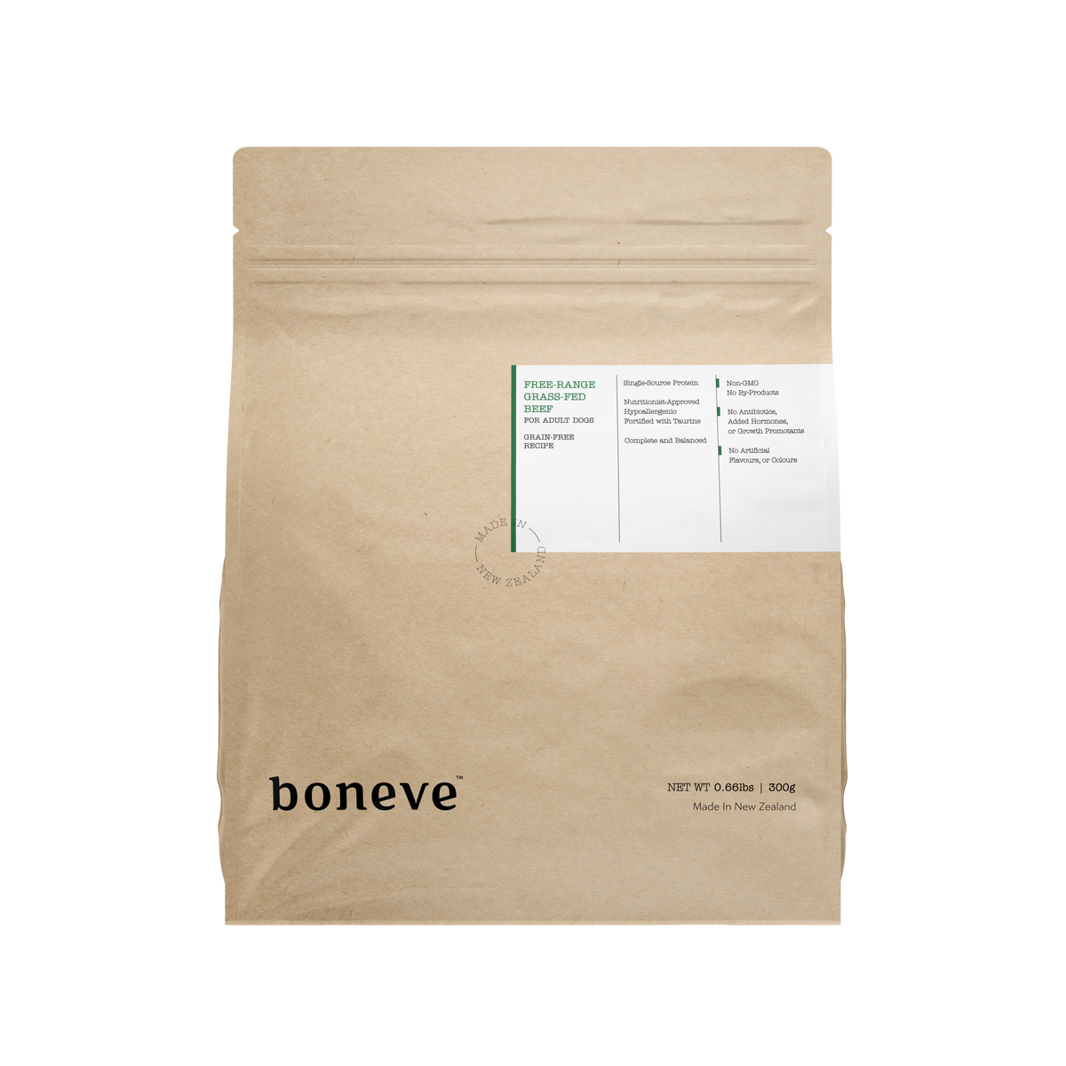 Boneve Earthmade Grain-Free Grass-Fed Beef Adult Dog Food 300g – Trial Pack