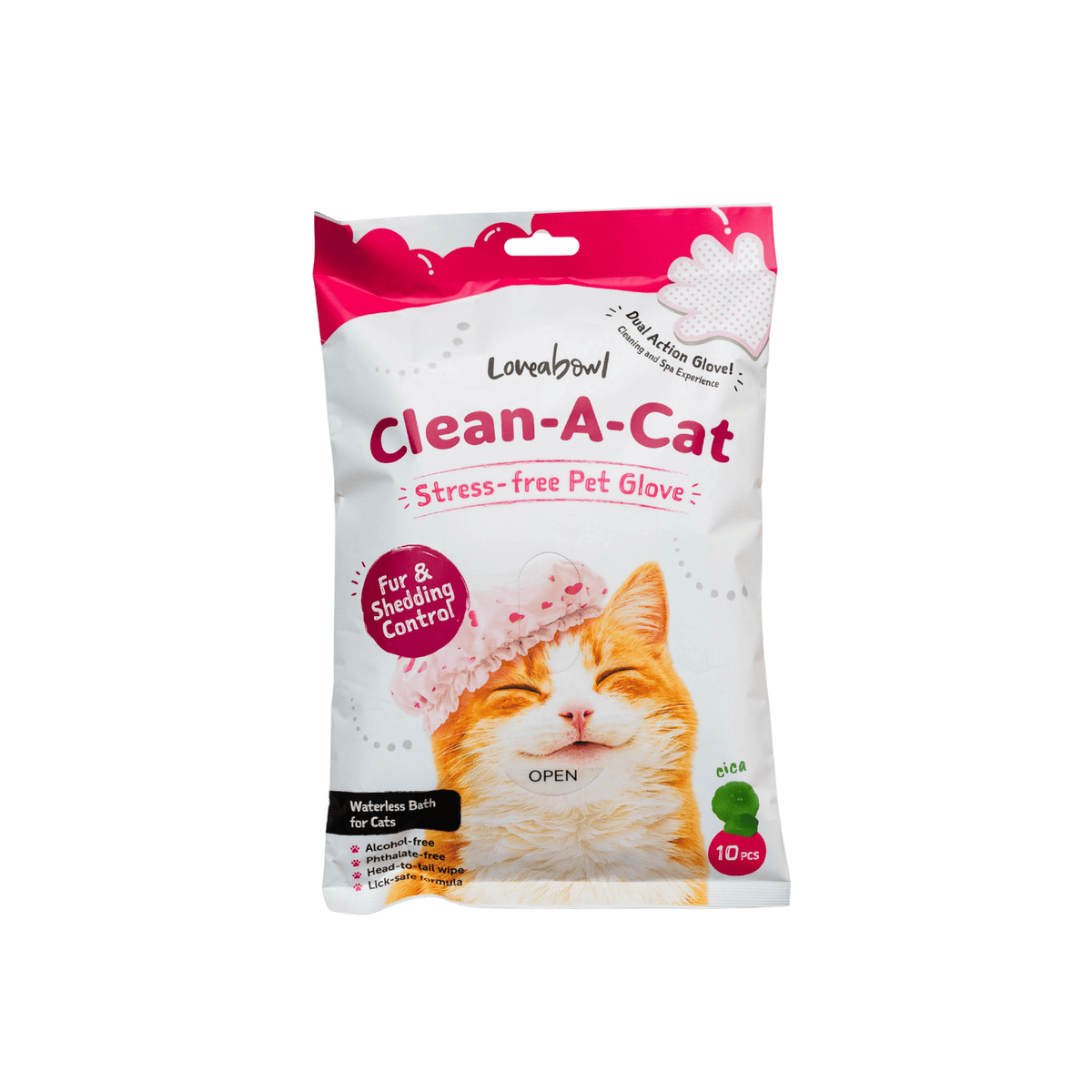 Loveabowl Clean-A-Cat Grooming Gloves