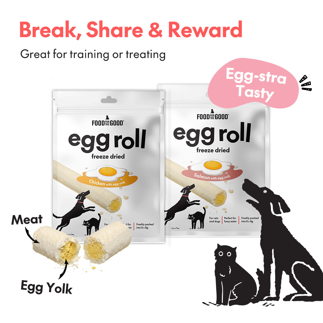Food For The Good Freeze Dried Egg Roll Cat & Dog Treats