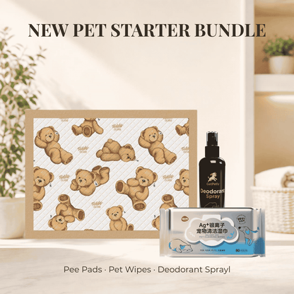 New Pet Starter Bundle – Pee Pads, Pet Wipes & Deodorant Spray