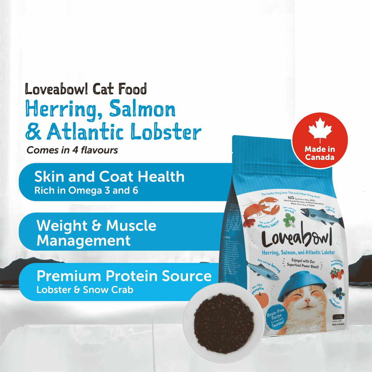 Loveabowl Grain-Free Dry Cat Food 150g – Trial Pack