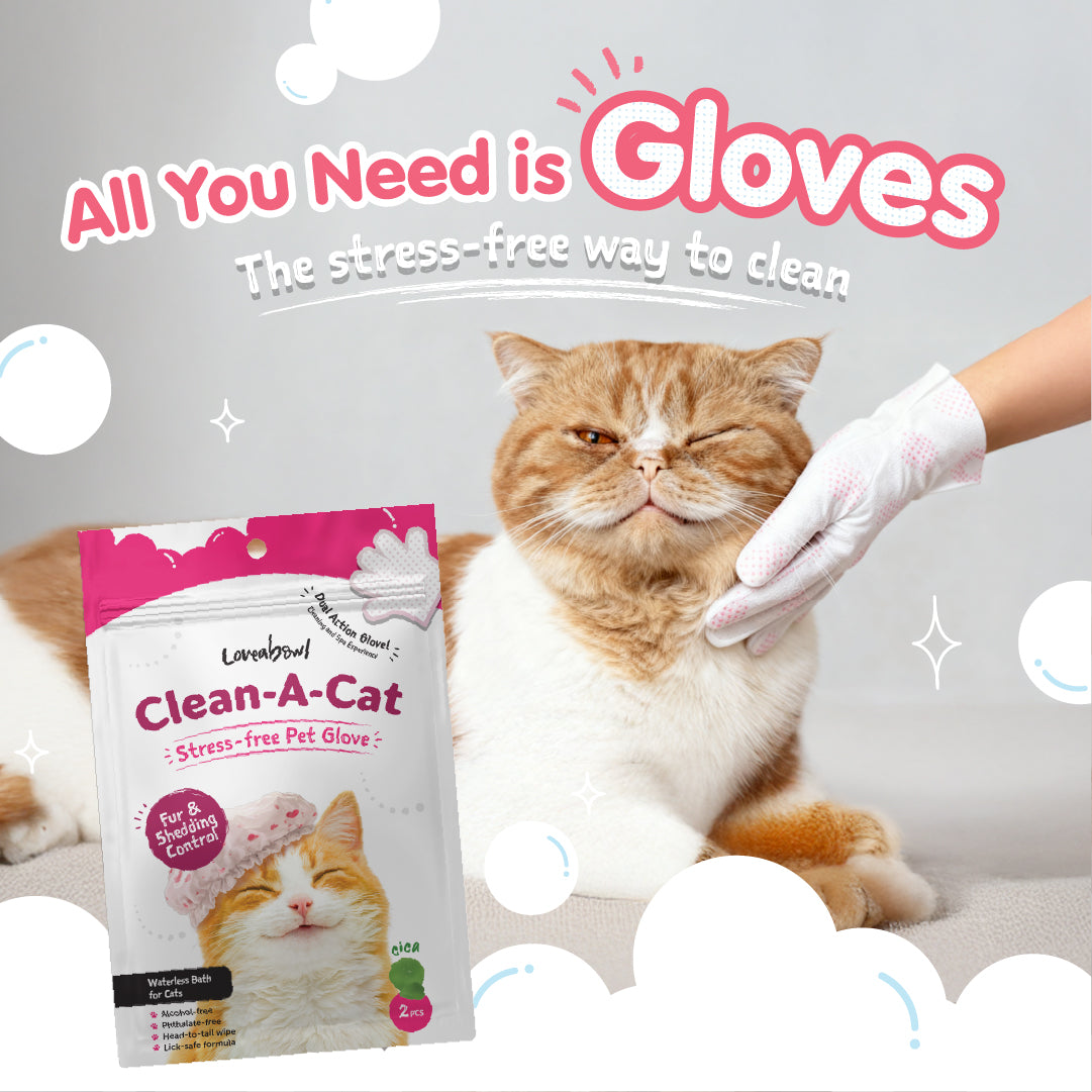 Loveabowl Clean-A-Cat Grooming Gloves