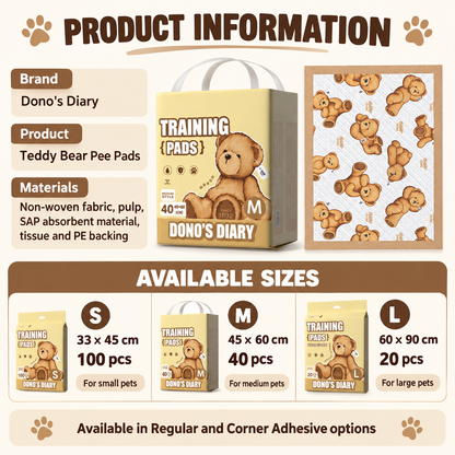 DONO'S DIARY Teddy Bear Pee Pad
