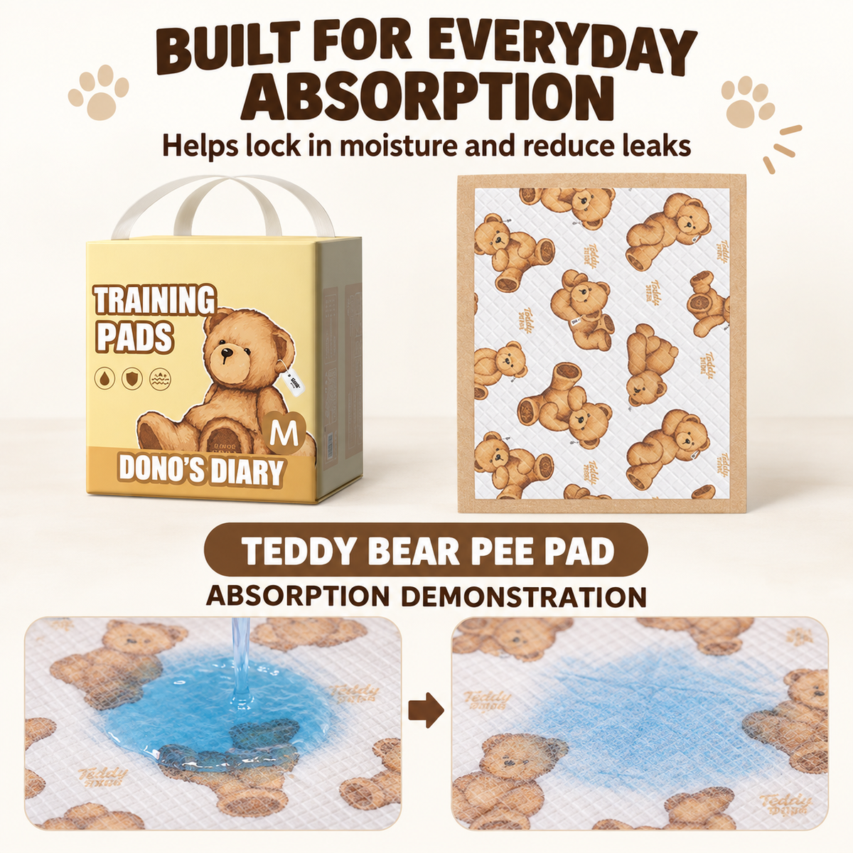 DONO'S DIARY Teddy Bear Pee Pad
