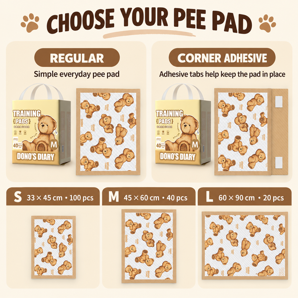 DONO'S DIARY Teddy Bear Pee Pad