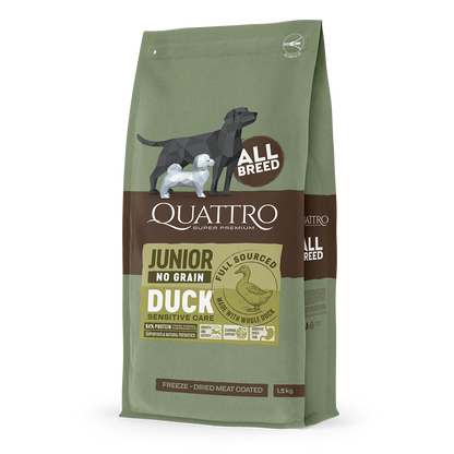 Quattro Grain-Free Dry Dog Food 1.5kg – Freeze-Dried Coated