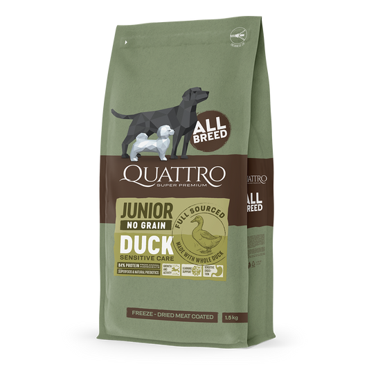 Quattro Grain-Free Dry Dog Food 1.5kg – Freeze-Dried Coated