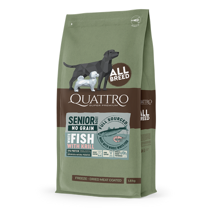 Quattro Grain-Free Dry Dog Food 1.5kg – Freeze-Dried Coated
