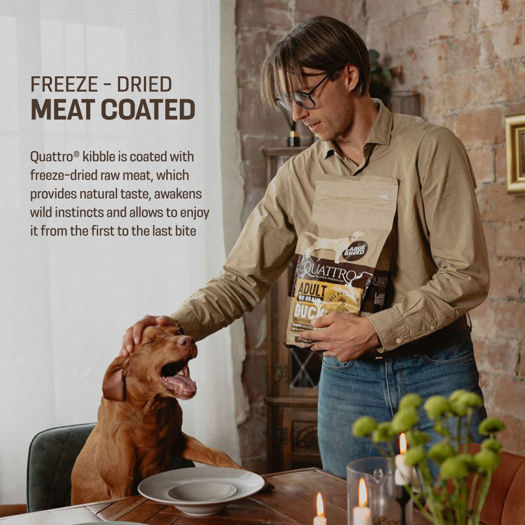 Quattro Grain-Free Dry Dog Food 1.5kg – Freeze-Dried Coated