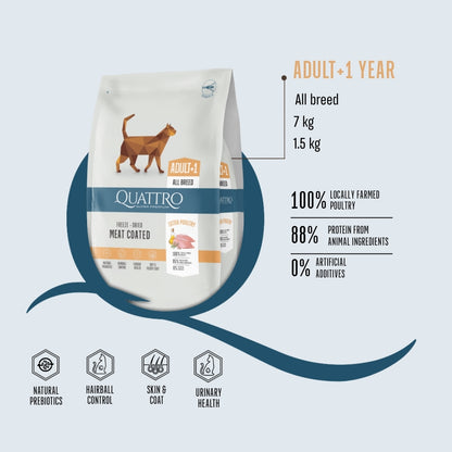 Quattro Dry Cat Food 1.5kg – Freeze-Dried Coated Kibble