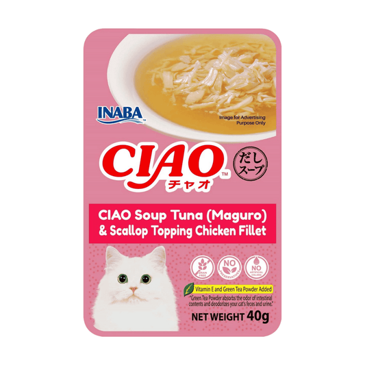 CIAO Clear Soup Pouch Cat Treats | High Moisture Meal Topper 40g