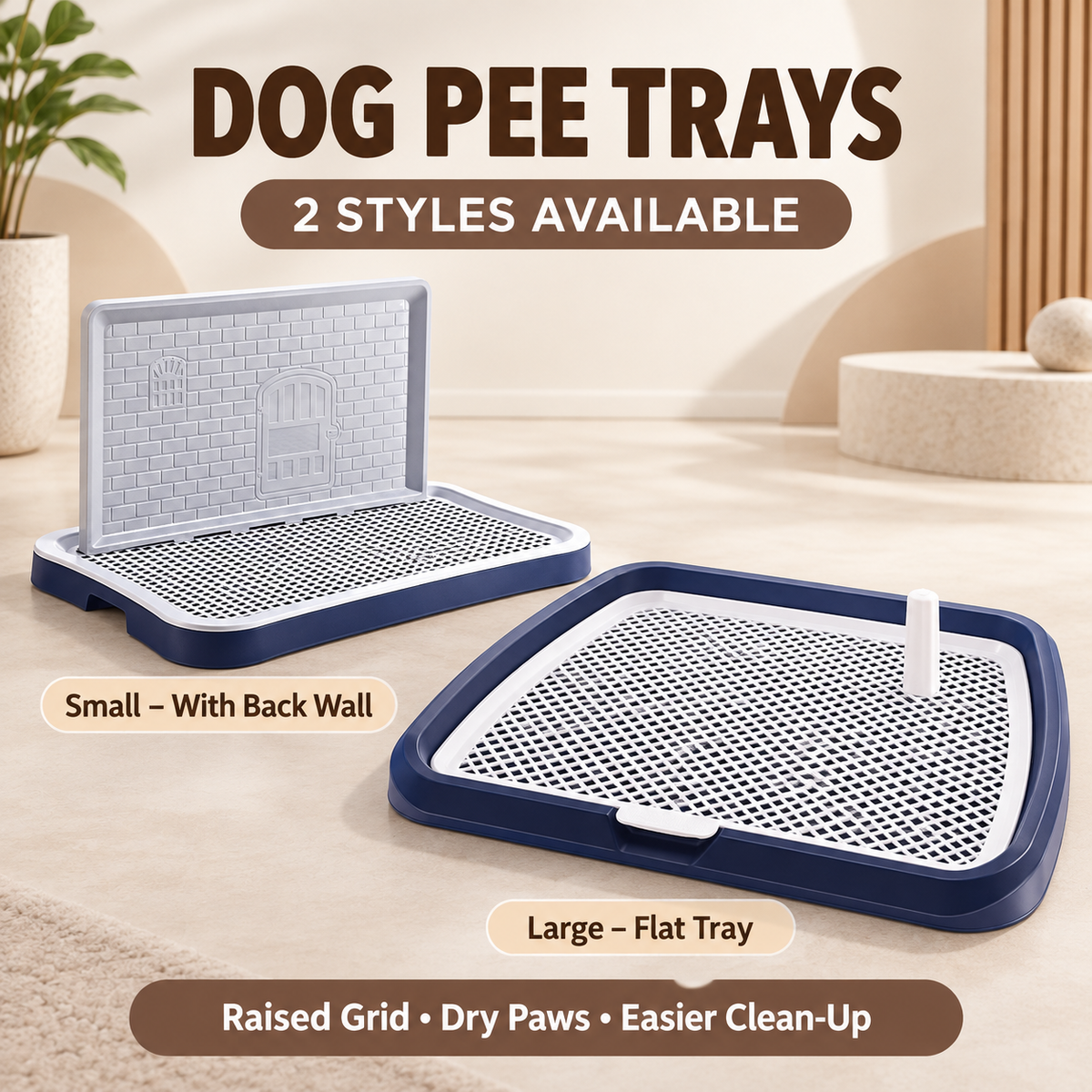 Dog Pee Tray with Grid – Back Wall or Flat Design