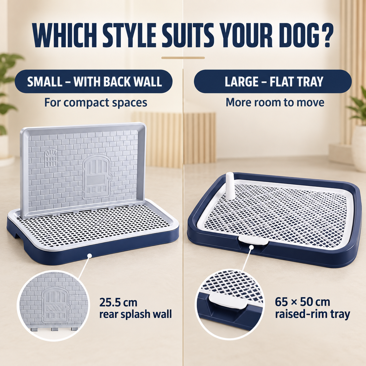 Dog Pee Tray with Grid – Back Wall or Flat Design