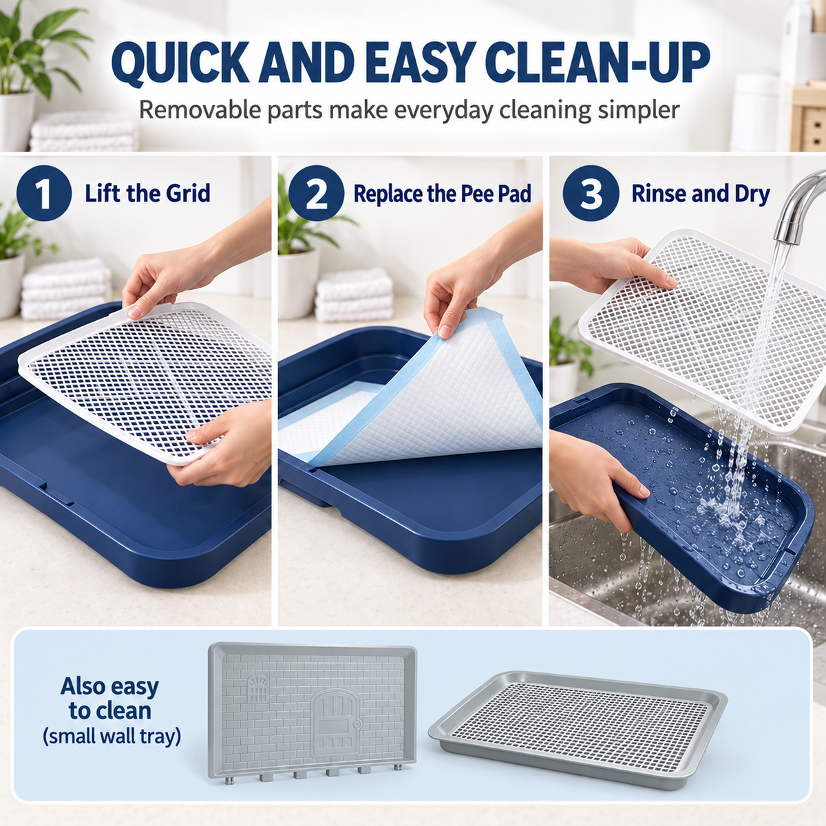 Dog Pee Tray with Grid – Back Wall or Flat Design
