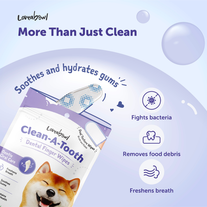 Loveabowl Clean-A-Tooth Dental Wipes for Dogs – Rosemary, 50pcs